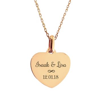 Colgante de corazón dorado con grabado - 2589