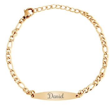 Esclava dorada de acero inoxidable con grabado - 1893