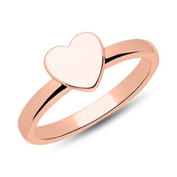 Anillo corazón rosado con grabado – 2232