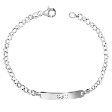 Pulsera de identidad de plata con grabado - 2809