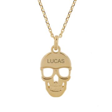 Colgante de calavera de oro chapado - 2344