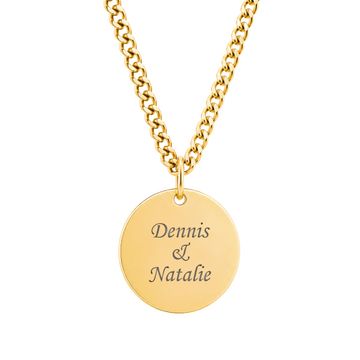 Colgante redondo de acero dorado personalizado - 2964