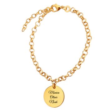 Pulsera con colgante redondo dorada - 2595