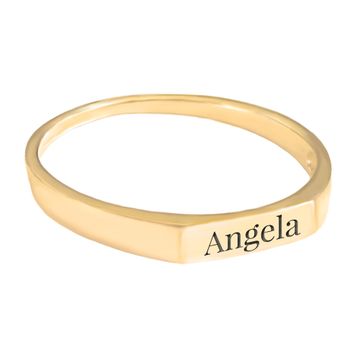 Anillo de sello rectangular chapado en oro - 2426