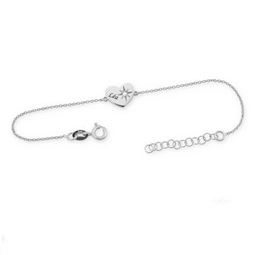 Pulsera corazón diamante con grabado - 2334