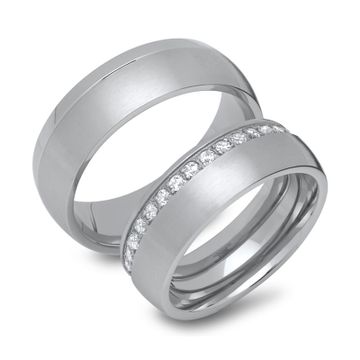 Alianzas de acero inoxidable con grabado - 1462