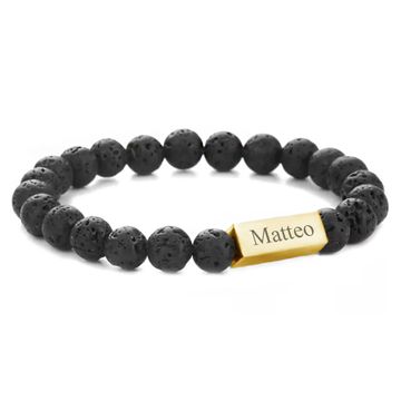 Pulsera de piedra de lava con cubo para grabar 2687