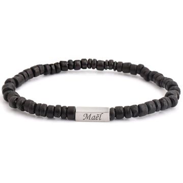 Pulseras de cuentas de coco con grabado - 2942