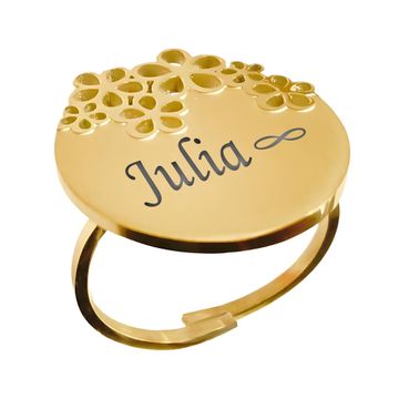 Anillo de flores con grabado - 1908