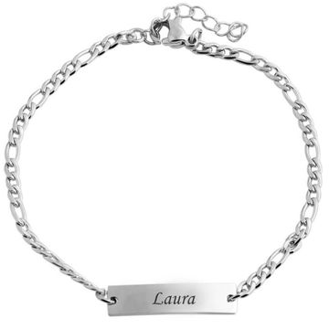 Esclava de acero inoxidable con grabado - 1576