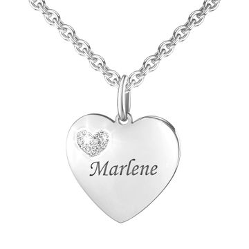 Colgante de plata corazón con grabado - 2891