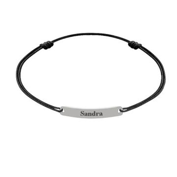 Pulsera de cordón con placa personalizable - 2186