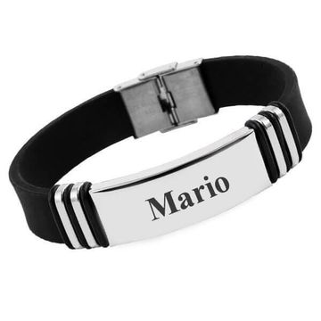 Pulsera de caucho con placa personalizable - 1741