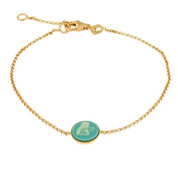 Pulsera de plata dorada con grabado - 1754