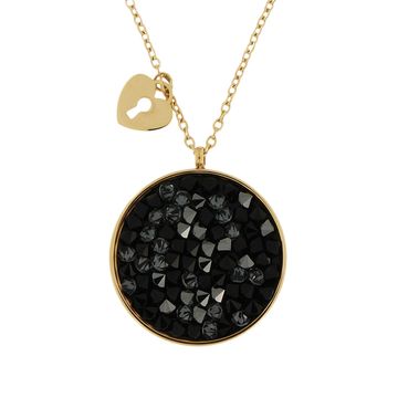 Colgante de cristal negro con grabado - 2391