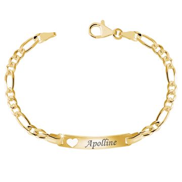  Pulsera Figaro chapada en oro con grabado - 1811