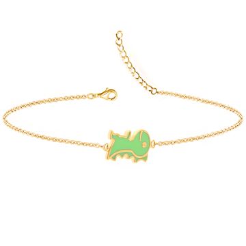 Pulsera dinosaurio chapado en oro - 2422