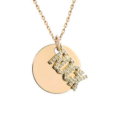 Collar medallón "Rock" bañado en oro - 2582