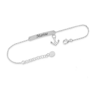 Esclava ancla de plata con grabado - 2311