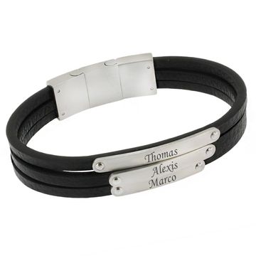 Pulsera de cuero con tres correas personalizables -2368