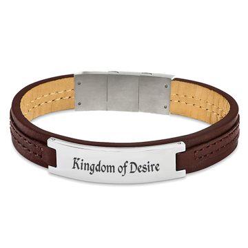 Pulsera de cuero marrón personalizada - 2515