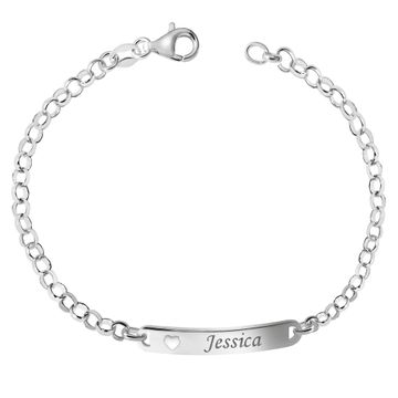 Pulsera identidad plata con grabado - 2810