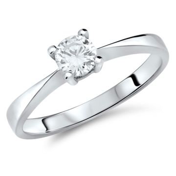 Anillo circonita plata con grabado - 1373