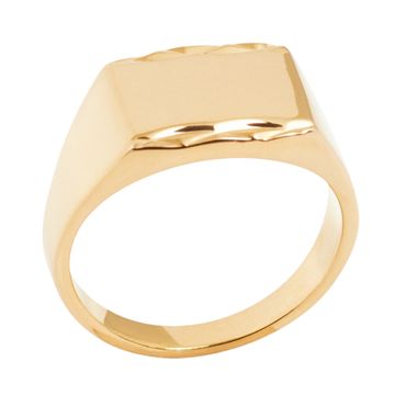 Anillo de sello chapado en oro con grabado - 2712