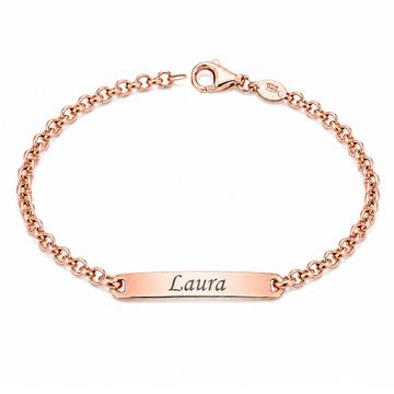 Pulsera chapada en oro rosa con grabado - 2922