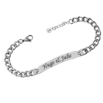 Esclava de acero inoxidable con placa personalizable - 1840