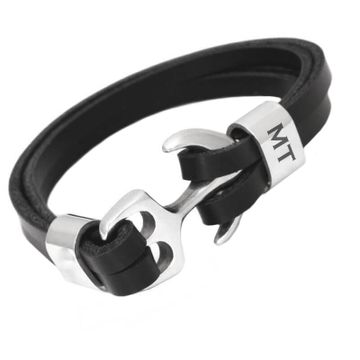 Pulsera de cuero con cierre de ancla - 1870