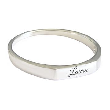 Anillo de sello rectangular plata- 2467