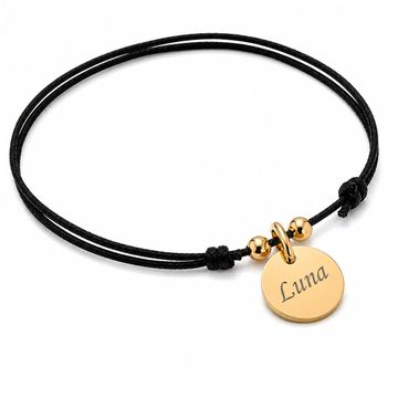 Pulsera de cordón con colgante dorado - 2340