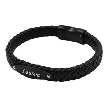 Pulsera de cuero trenzado personalizabl - 2370