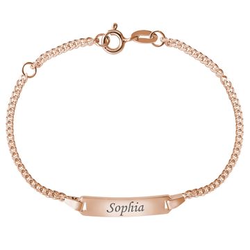 Esclava de plata rosada con grabado - 2128