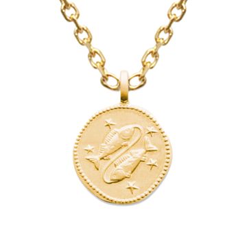 Colgante signo zodiacal Piscis con grabado - 2686