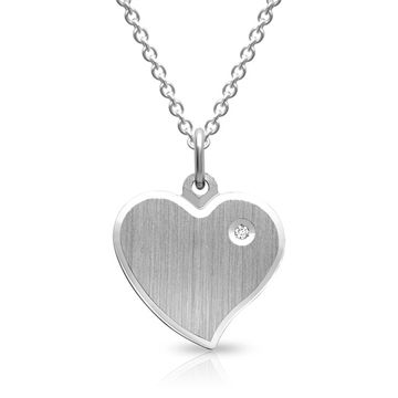 Colgante corazón plata con grabado - 1115