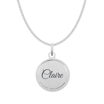 Colgante redondo de plata con grabado - 2448