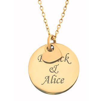 Corazón doble con collar y grabado - 2457