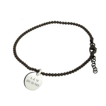 Pulsera con colgante de plata personalizable - 1747