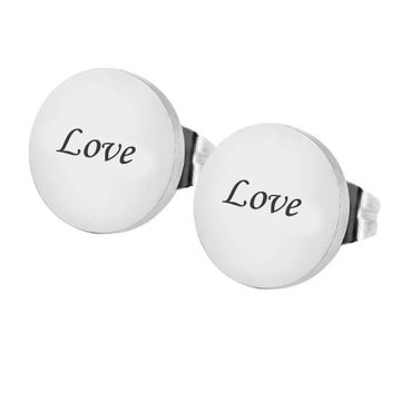 Pendientes de presión con grabado - 2087