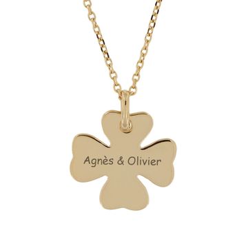 Colgante de trébol de oro chapado - 2346