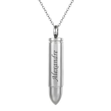 Colgante bala de acero inoxidable con grabado - 0691