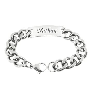 Pulsera de identificación con placa grabada - 2474