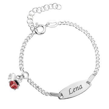 Pulsera de plata con mariquita - 2767