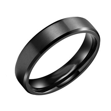Anillo acero negro con grabado - 2935