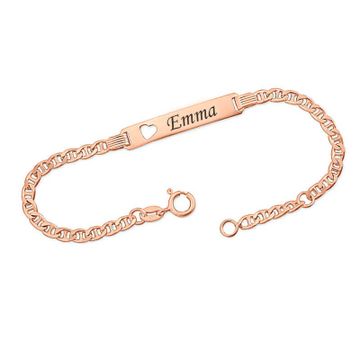 Pulsera chapada en oro rosa con grabado placa - 2126