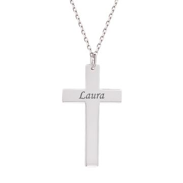 Colgante cruz de plata personalizado - 2920