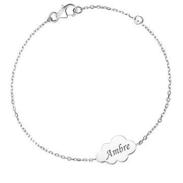 Pulsera nube de plata con grabado - 2449