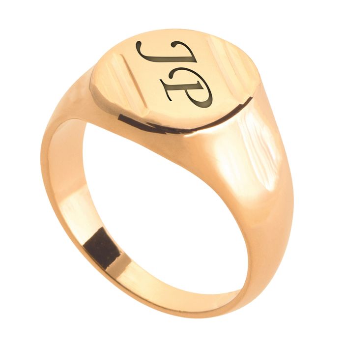 Anillo de sello chapado en oro con grabado 2710